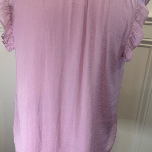 Cupcakes & Cashmere Purple Tie Front Ruffled Blouse - Picture 4 of 7